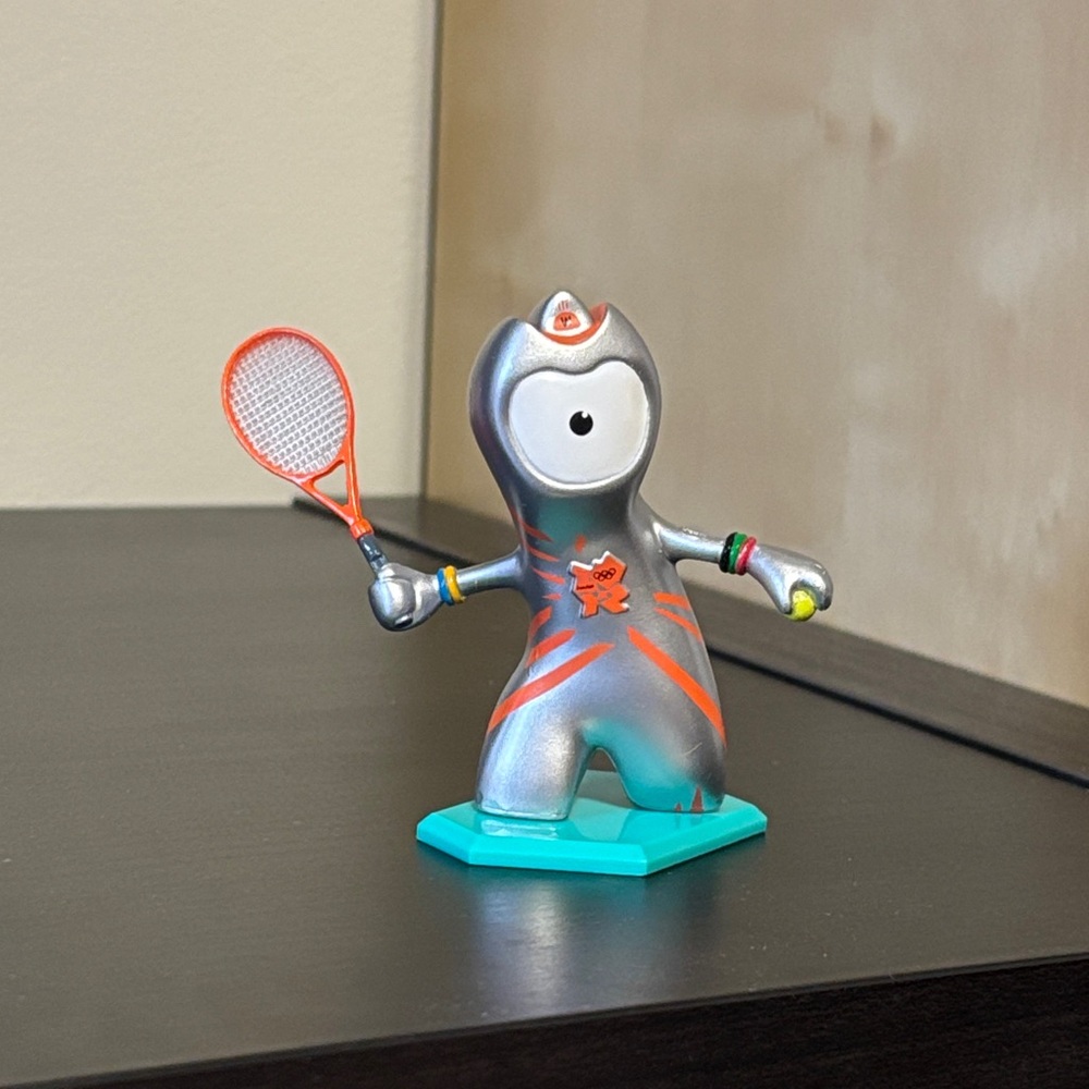 2012 London Olympic Tennis Silver and Orange Figure